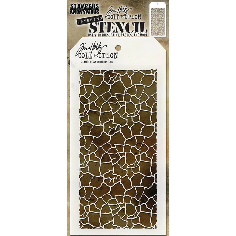 Stampers Anonymous - Tim Holtz - Layering Stencil - Crackle