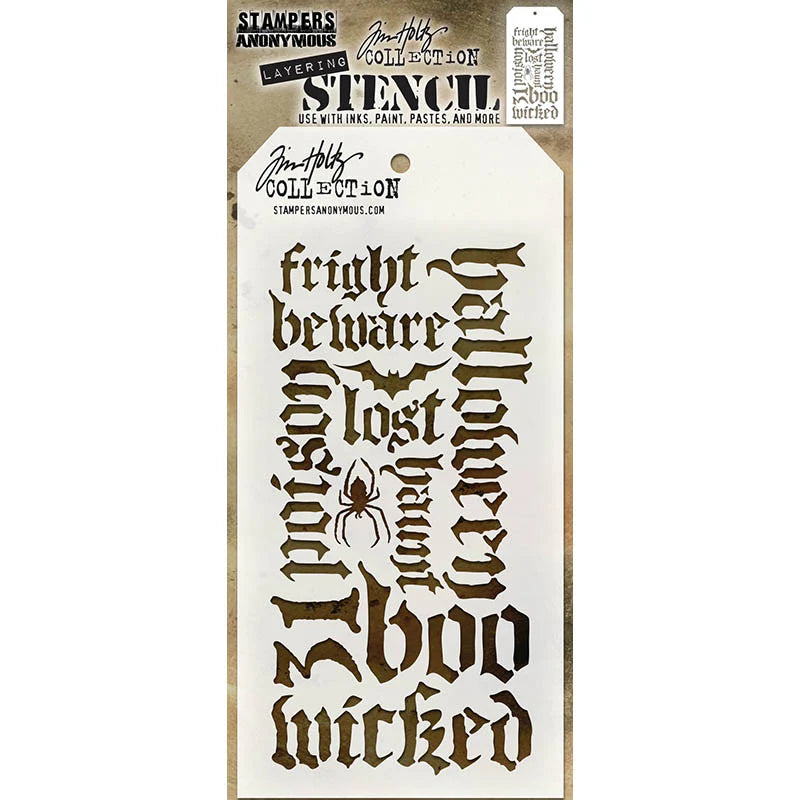 Stampers Anonymous - Tim Holtz - Layering Stencil - Halloween Script