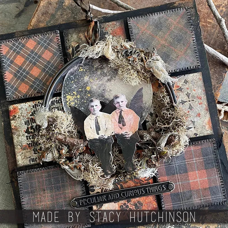 Tim Holtz - Idea-ology - 2024 Halloween Kraft-stock Halloween Sparkle Plaid