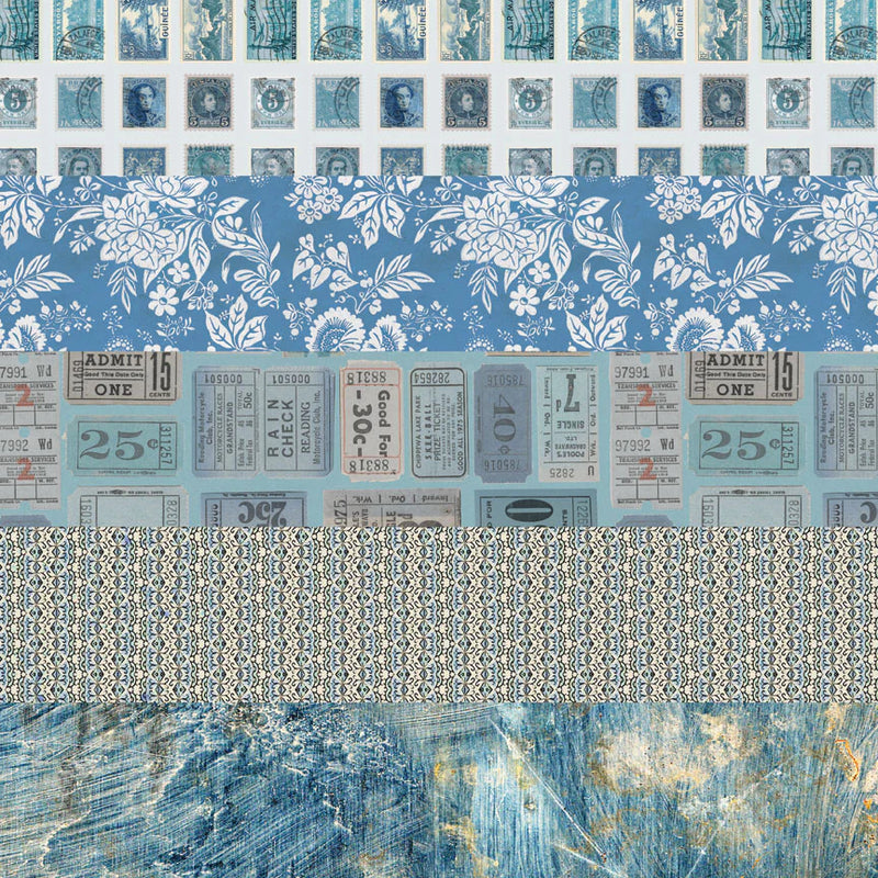 Tim Holtz - Idea-ology - Palette Collection - 8 x 8 Paper Pack - Blue