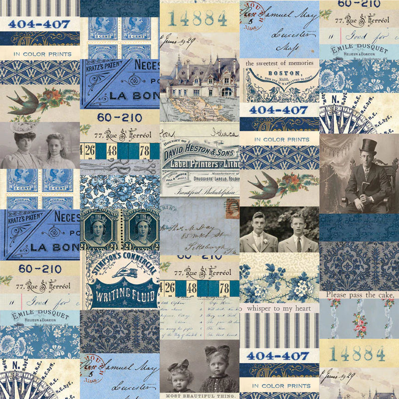 Tim Holtz - Idea-ology - Palette Collection - 8 x 8 Paper Pack - Indigo
