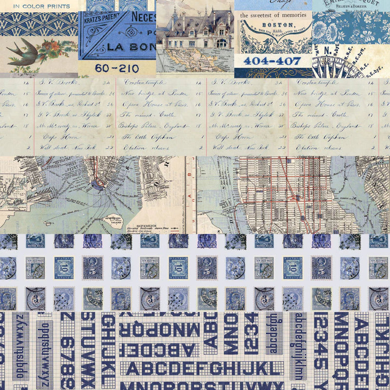 Tim Holtz - Idea-ology - Palette Collection - 8 x 8 Paper Pack - Indigo