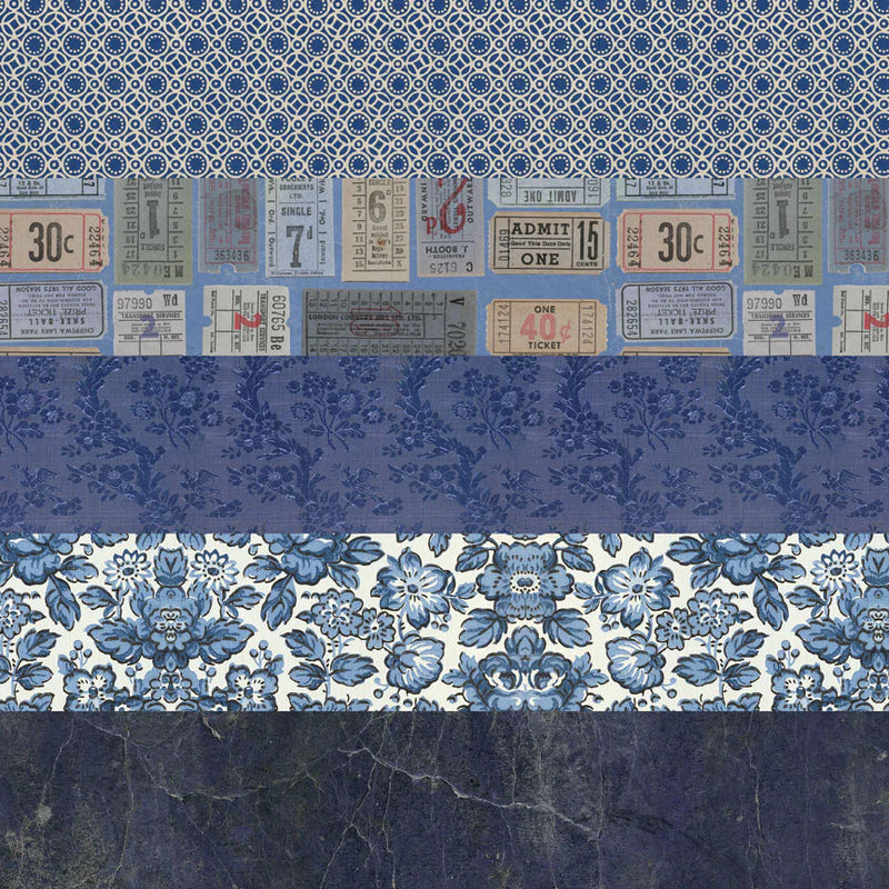 Tim Holtz - Idea-ology - Palette Collection - 8 x 8 Paper Pack - Indigo