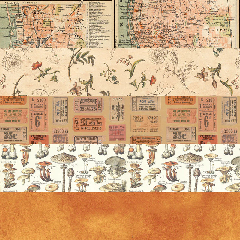 Tim Holtz - Idea-ology - Palette Collection - 12 x 12 Paper Pack - Orange