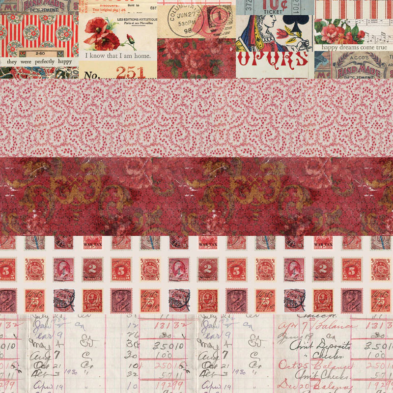 Tim Holtz - Idea-ology - Palette Collection - 12 x 12 Paper Pack - Red