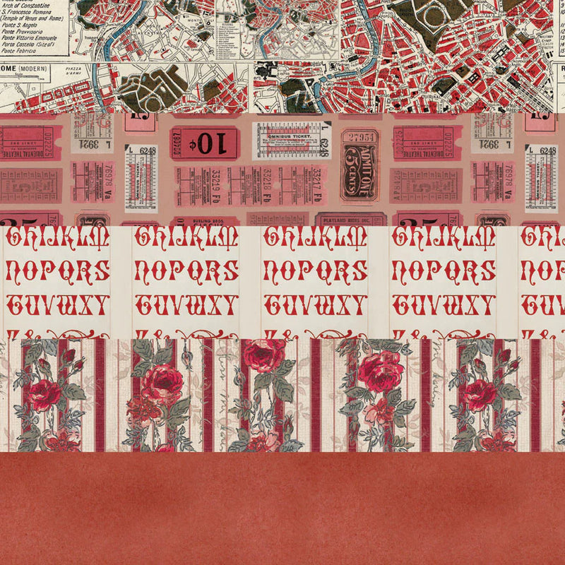 Tim Holtz - Idea-ology - Palette Collection - 12 x 12 Paper Pack - Red