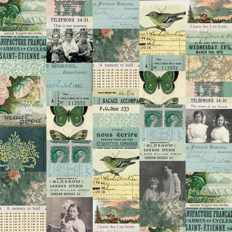 Tim Holtz - Idea-ology - Palette Collection - 8 x 8 Paper Pack - Teal
