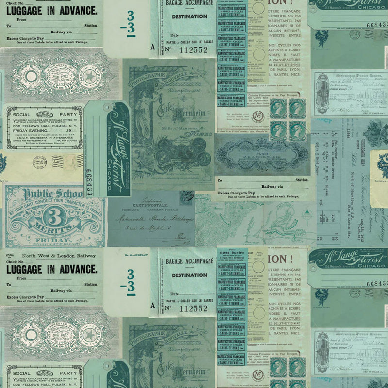 Tim Holtz - Idea-ology - Palette Collection - 8 x 8 Paper Pack - Teal