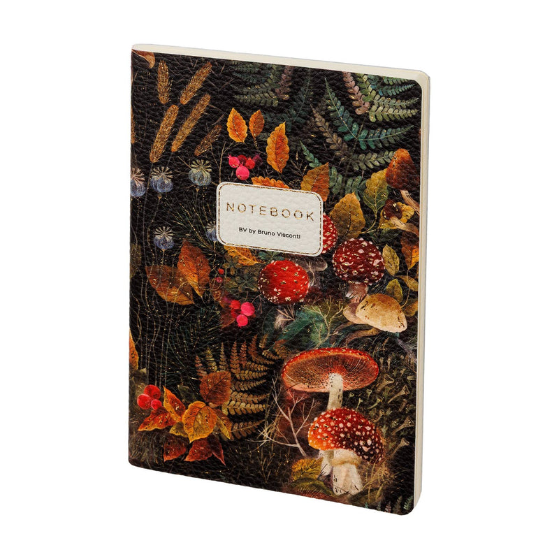 BV by Bruno Visconti - Vegan Leather A5 Notebook -Forest Mushrooms