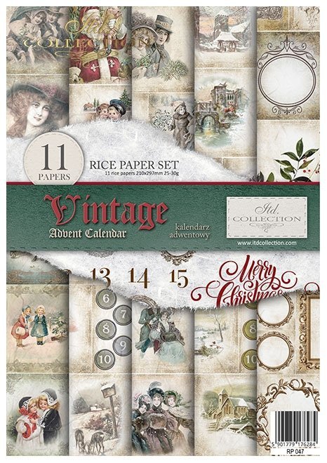 ITD Collection - Vintage Advent Calendar Rice Paper Set