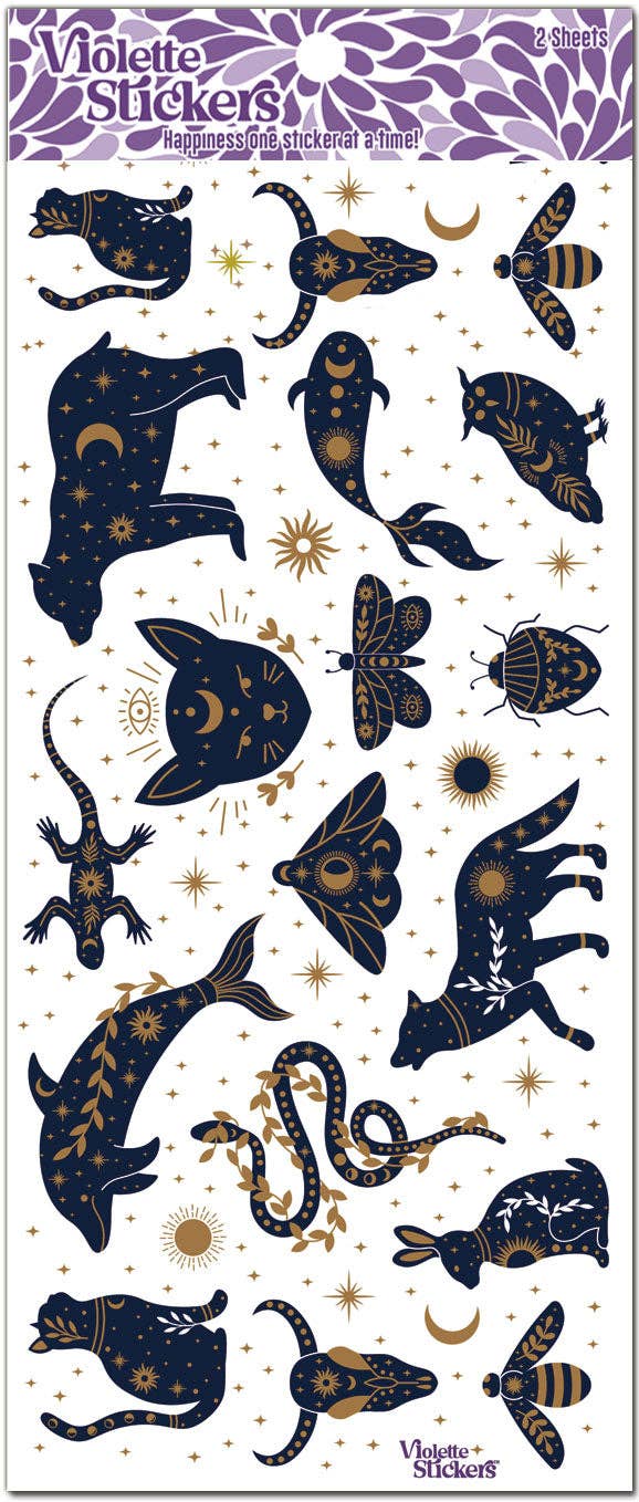 Violette Stickers - Gold Foil Mystical Animal Stickers