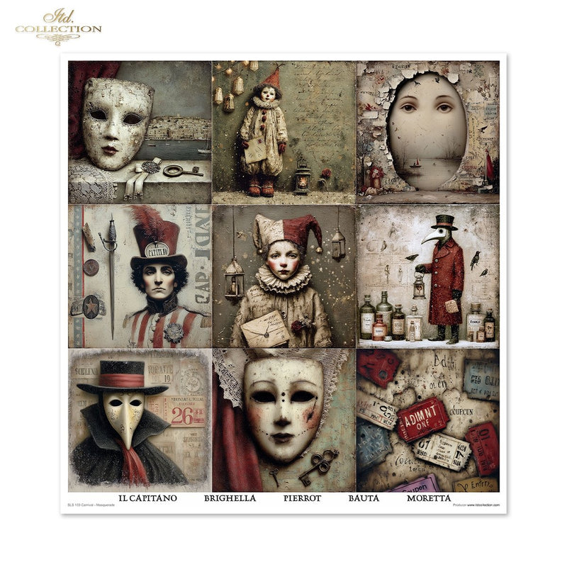 ITD Collection - Carnival - Masquerade - 12 x 12 Scrapbooking Papers