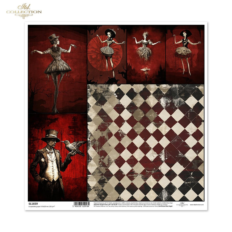 ITD Collection - Mysterious Dancers Scrapbooking Single Sheet