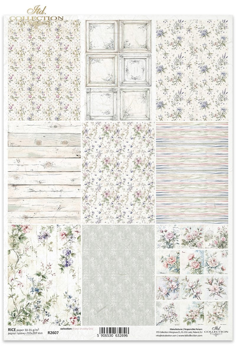 ITD Collection - Floral Shabby Chic - Rice Paper - R2607