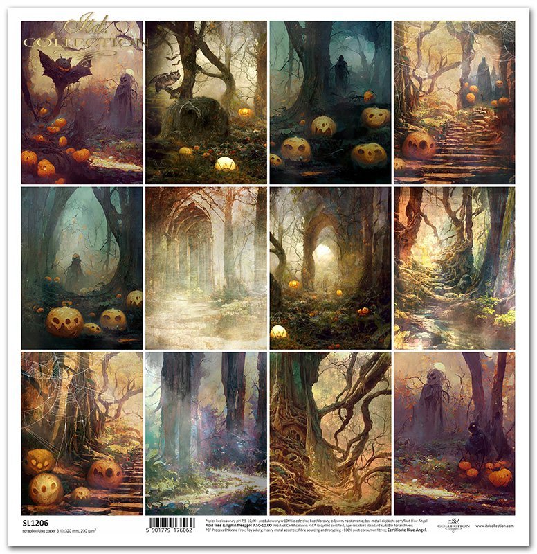 ITD Collection - Halloween 12 Tags - Scrapbooking Single Sheet