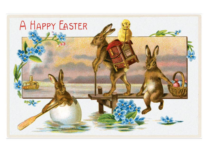 Laughing Elephant - Joyful Easter Postcard Box - 36 Unique Vintage Postcards