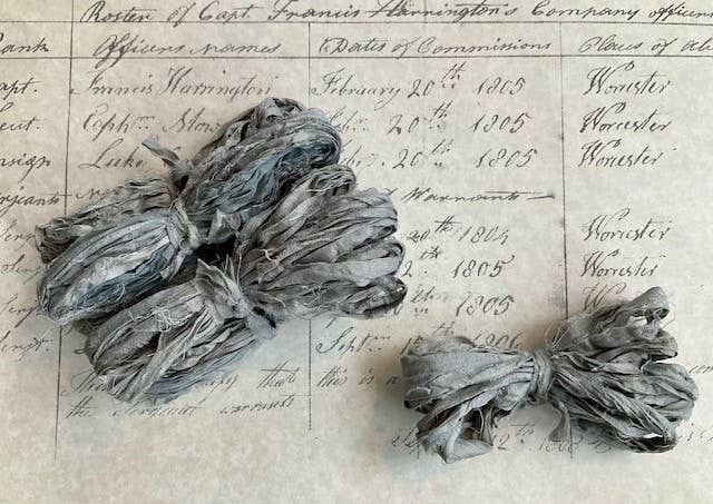 RiverHaus - Torn Silk Sari Ribbon - Slate