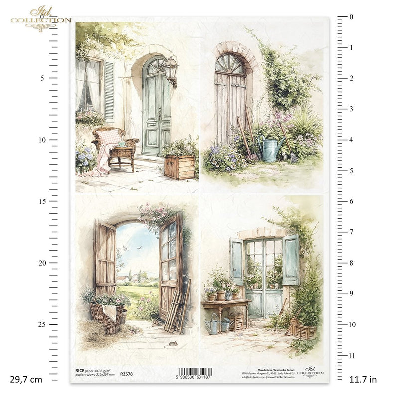 ITD Collection - Cottage in the Country - Rice Paper - R2578