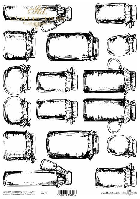 ITD Collection - Herbalist Jars #1 - Translucent Scrapbooking Paper