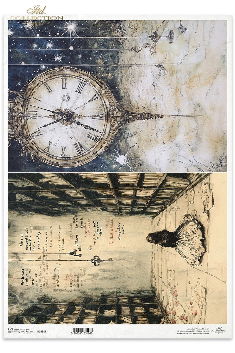 ITD Collection - Alice in Wonderland - R1491L - A3 Rice Paper