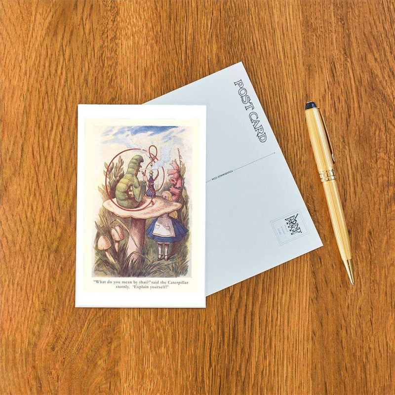 Found Image Press - Postcard - Alice in Wonderland - Caterpillar on Mushroom