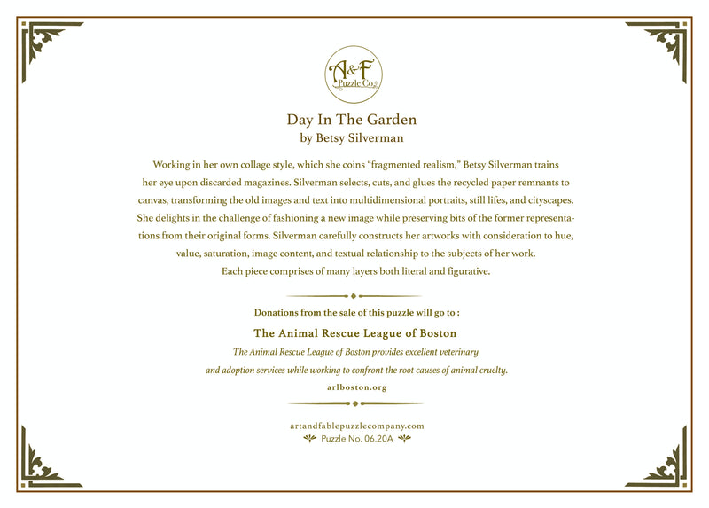 Art & Fable Puzzle Company - Day in the Garden - 1000-pc Velvet-Touch Puzzle