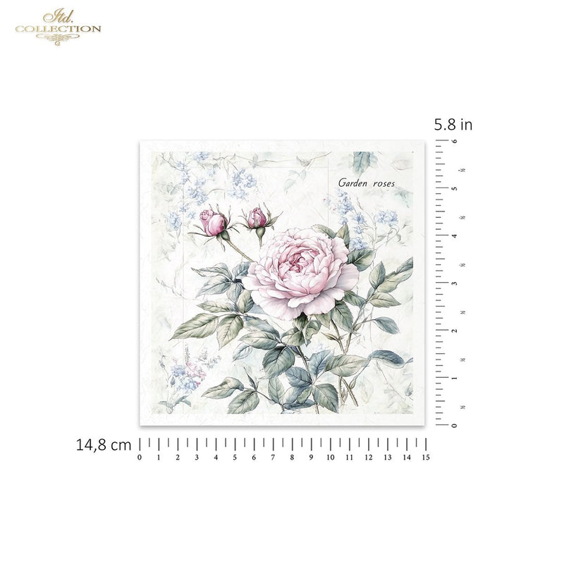 ITD Collection - Rice Paper Set Mini - Floral Shabby Chic - RSM177