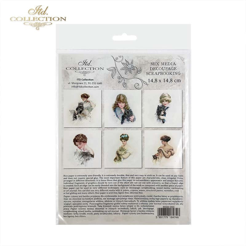 ITD Collection - Rice Paper Set Mini - Vintage Women and Cats