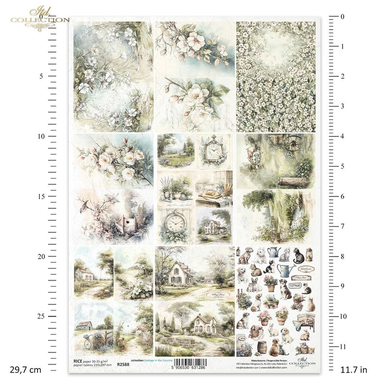 ITD Collection - Cottage in the Country - Rice Paper - R2588