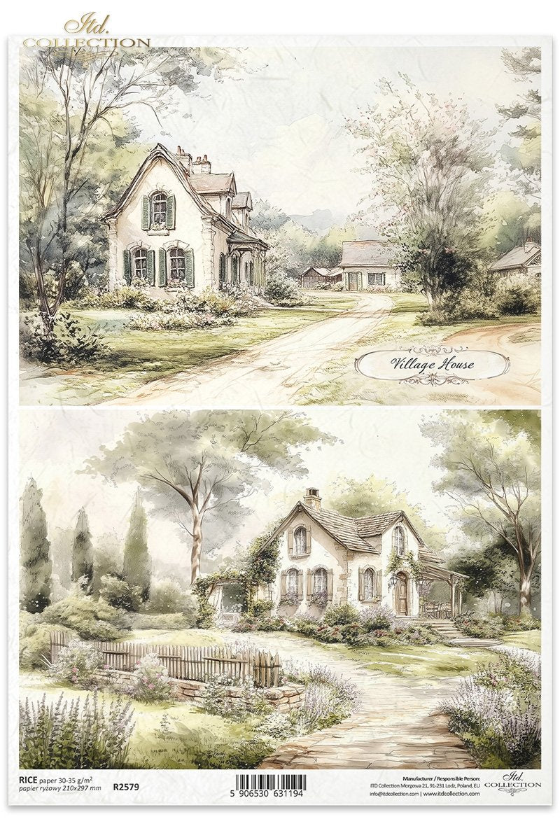 ITD Collection - Cottage in the Country - Rice Paper - R2579