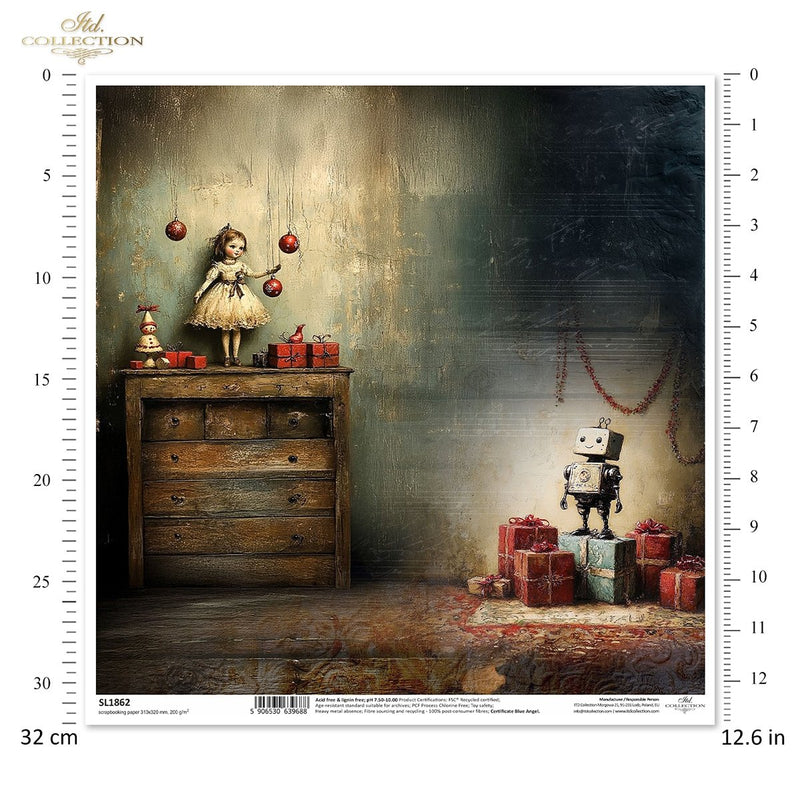 ITD Collection - Retro Toys - SL1862 Scrapbooking Single Sheet