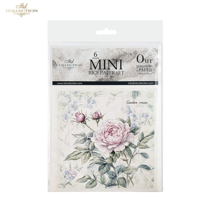 ITD Collection - Rice Paper Set Mini - Floral Shabby Chic - RSM177