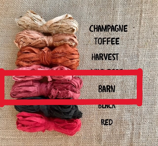 RiverHaus - Torn Silk Sari Ribbon - 5 yards - Barn