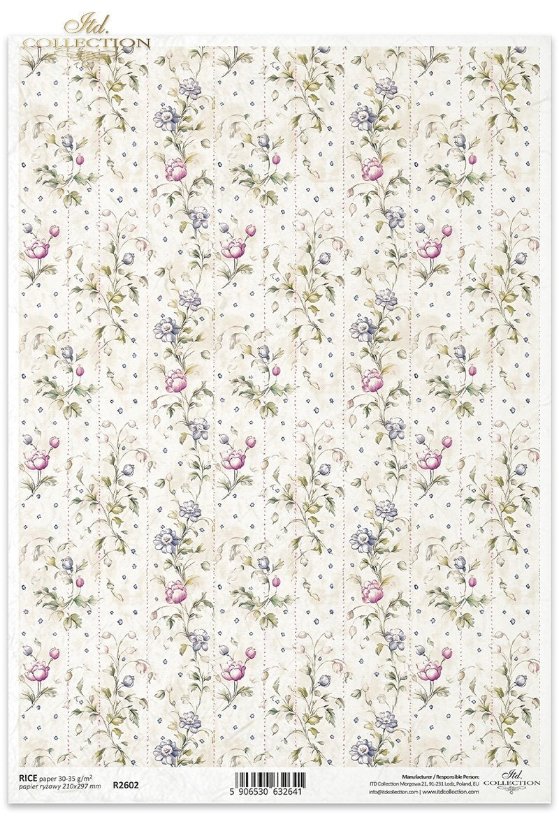 ITD Collection - Floral Shabby Chic - Rice Paper - R2602
