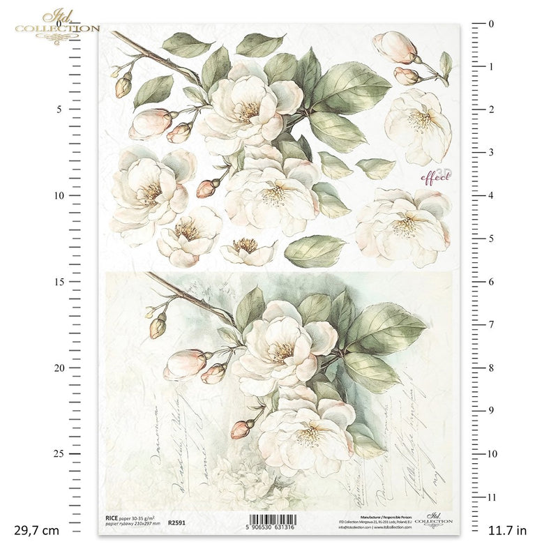 ITD Collection - Floral Shabby Chic - Rice Paper - R2591