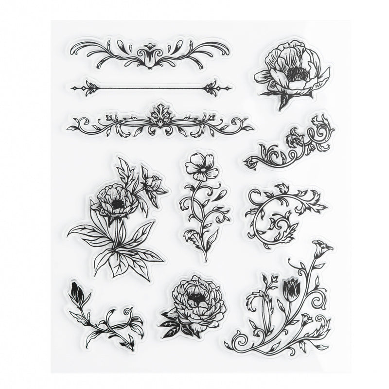 Archer and Olive - Antique Floral Acrylic Stamps