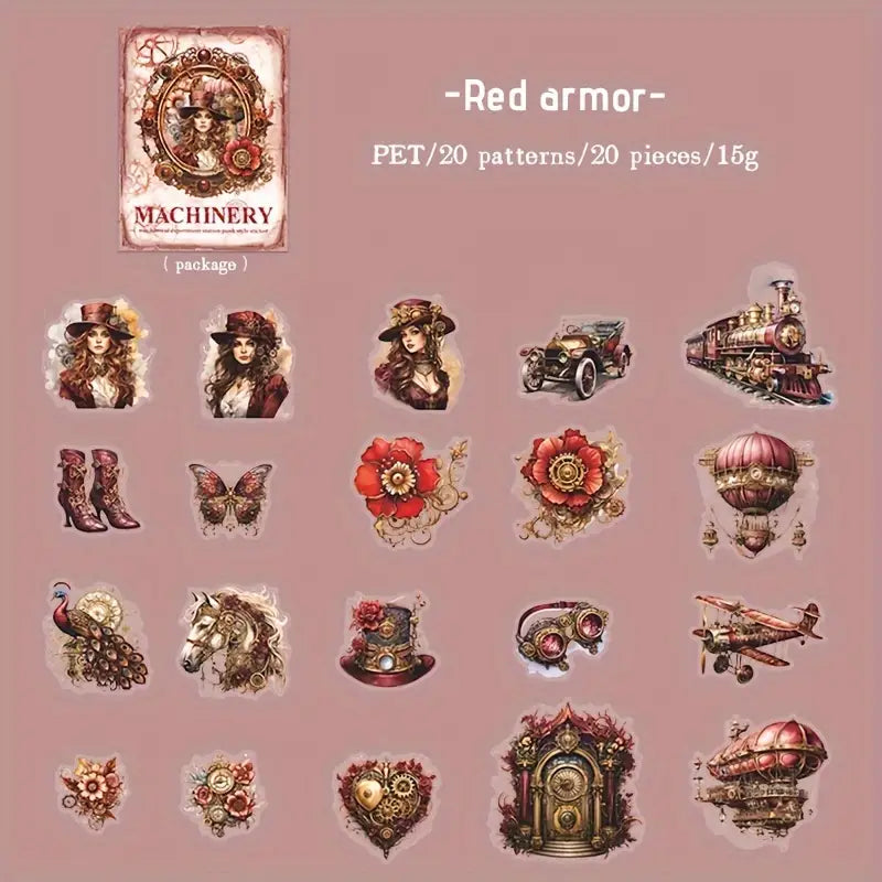 Retro Steampunk Style Stickers