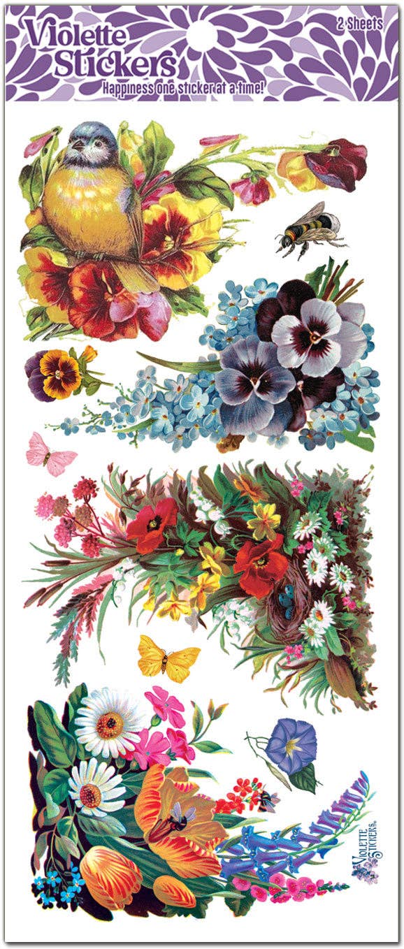 Violette Stickers - Floral Corners Large Stickers