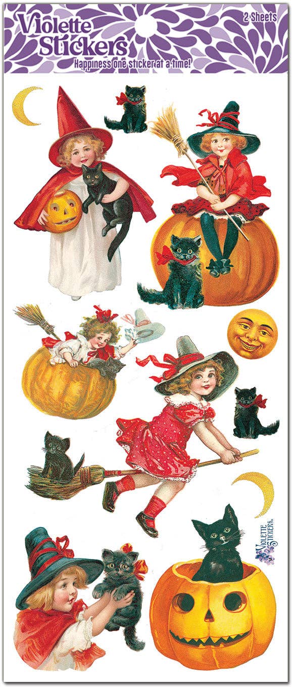 Violette Stickers - Children Witches/Halloween Cats Stickers