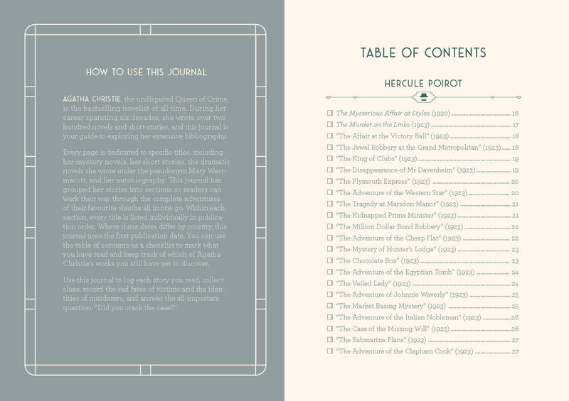 Chronicle Books - Agatha Christie Reader's Journal