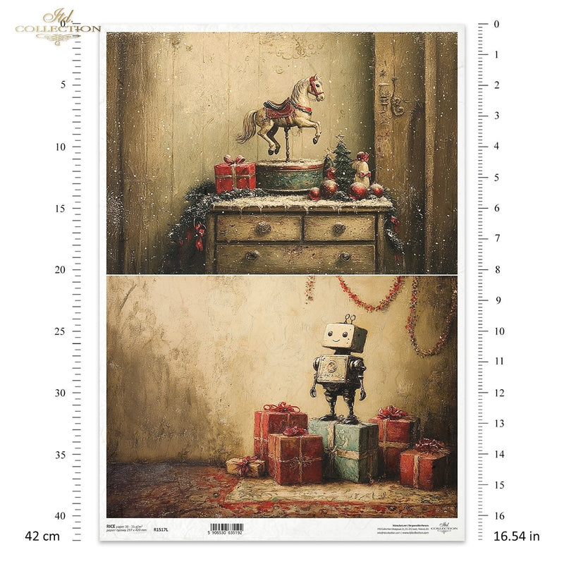 ITD Collection - Retro Toys - R1517L - A3 Rice Paper