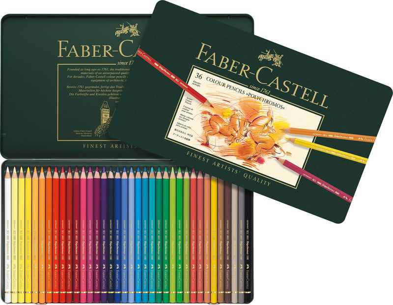 Faber-Castell - Polychromos Artists' Color Pencils - Tin of 36