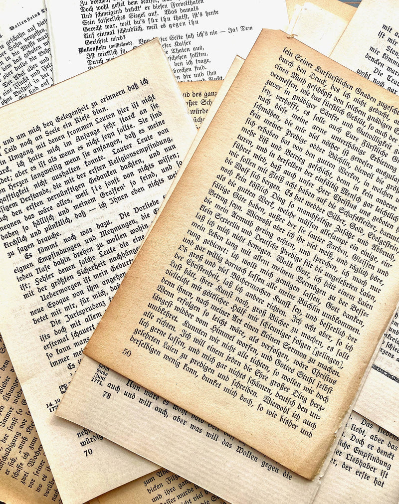 Moonbeam Mercantile - Vintage German Gothic Antique Book Pages