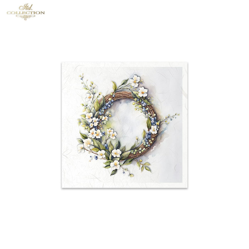 ITD Collection - Rice Paper Set Mini - Wreath of Spring Flowers
