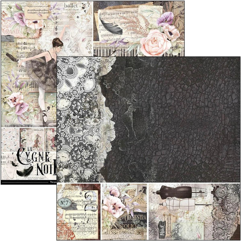 Ciao Bella Cygne Noir Paper Pad 12x12 12/Pkg - Root & Company