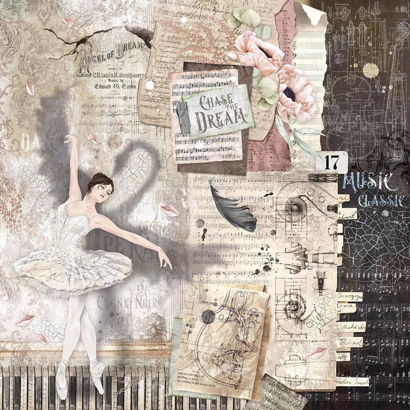 Ciao Bella Cygne Noir Paper Pad 12x12 12/Pkg - Root & Company