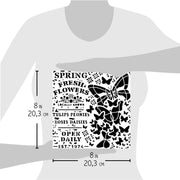 Ciao Bella Texture Stencil 8x8 Spring Fresh Flowers - Root & Company