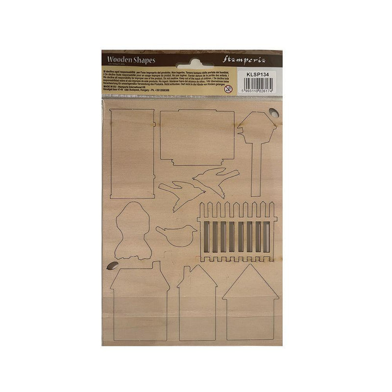 Colored Wooden Shapes - Create Happiness Welcome Home Houses - Root & Company