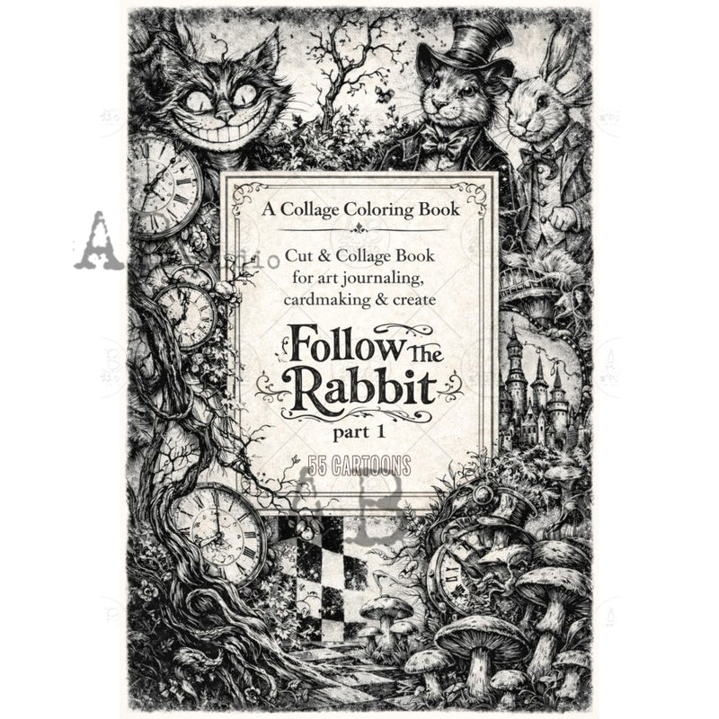 ABstudio - 55 Cartoons - A Collage Coloring Book - Follow The Rabbit: A Collage Book for Cutting & Crafting - Part 1