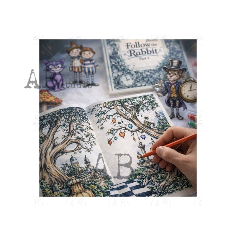 ABstudio - 55 Cartoons - A Collage Coloring Book - Follow The Rabbit: A Collage Book for Cutting & Crafting - Part 1